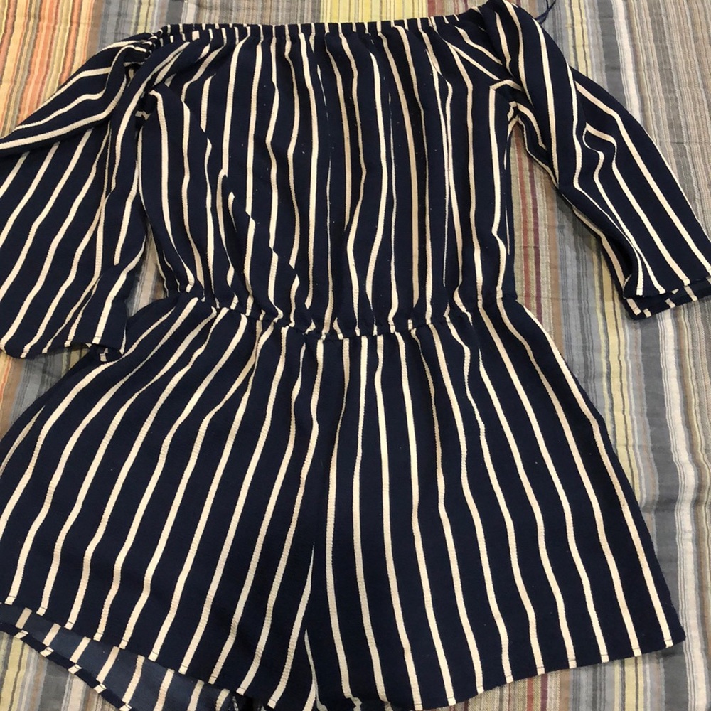Tripped fashion nova romper